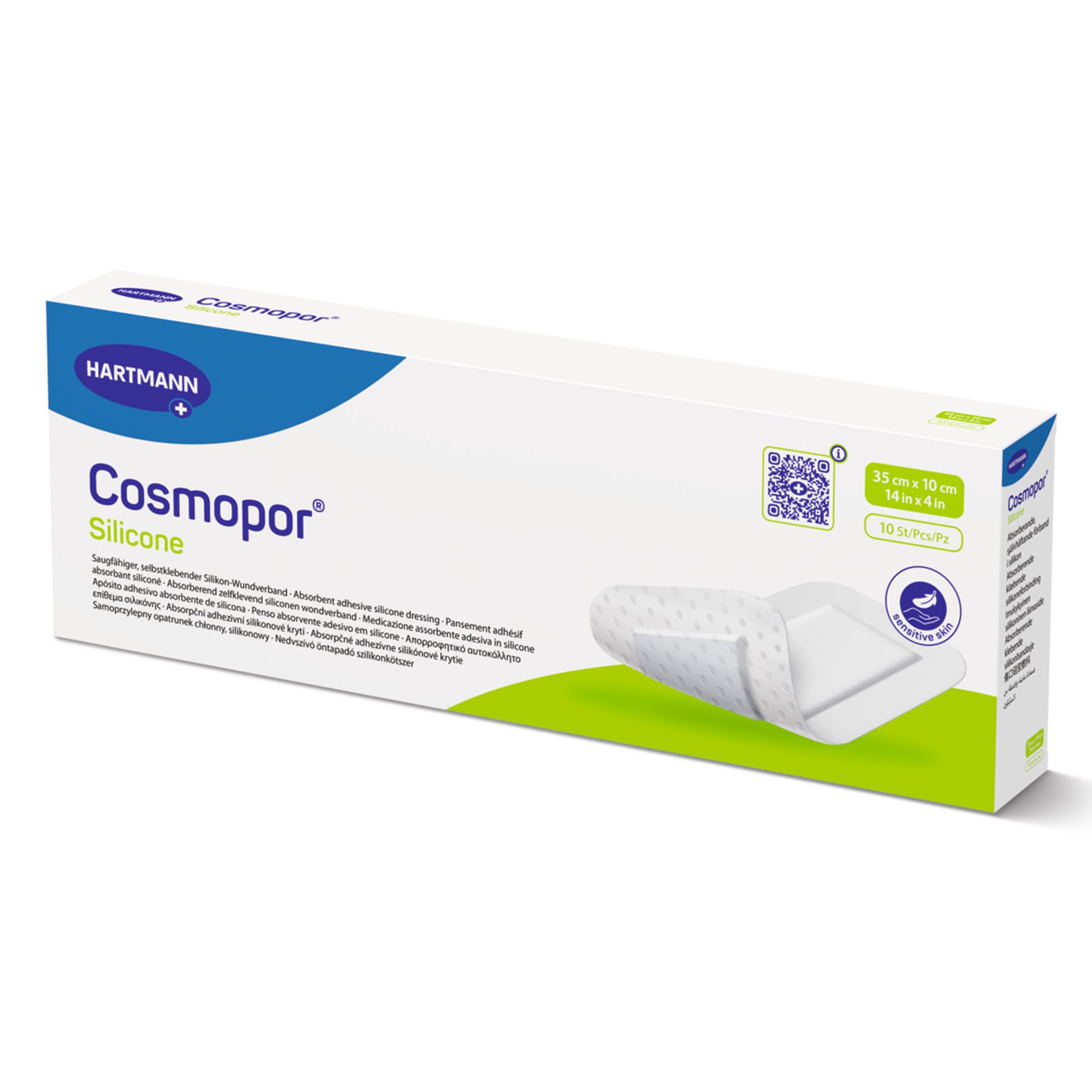Island Dressing Cosmopor Silicone 4 X 14 Inch Rectangle Sterile Water Resistant Nonwoven Backing MK 1226144