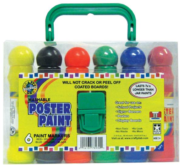 Washable Poster Paint Markers 6/Pkg - Crafty Dab