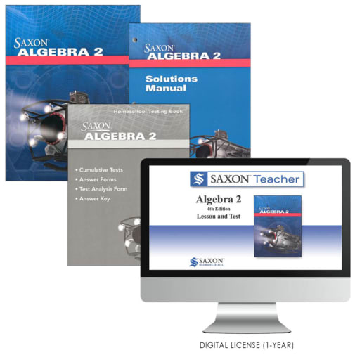 Saxon Math Algebra 2 4th Edition Homeschool Kit + Saxon Teacher Digital License 1 year