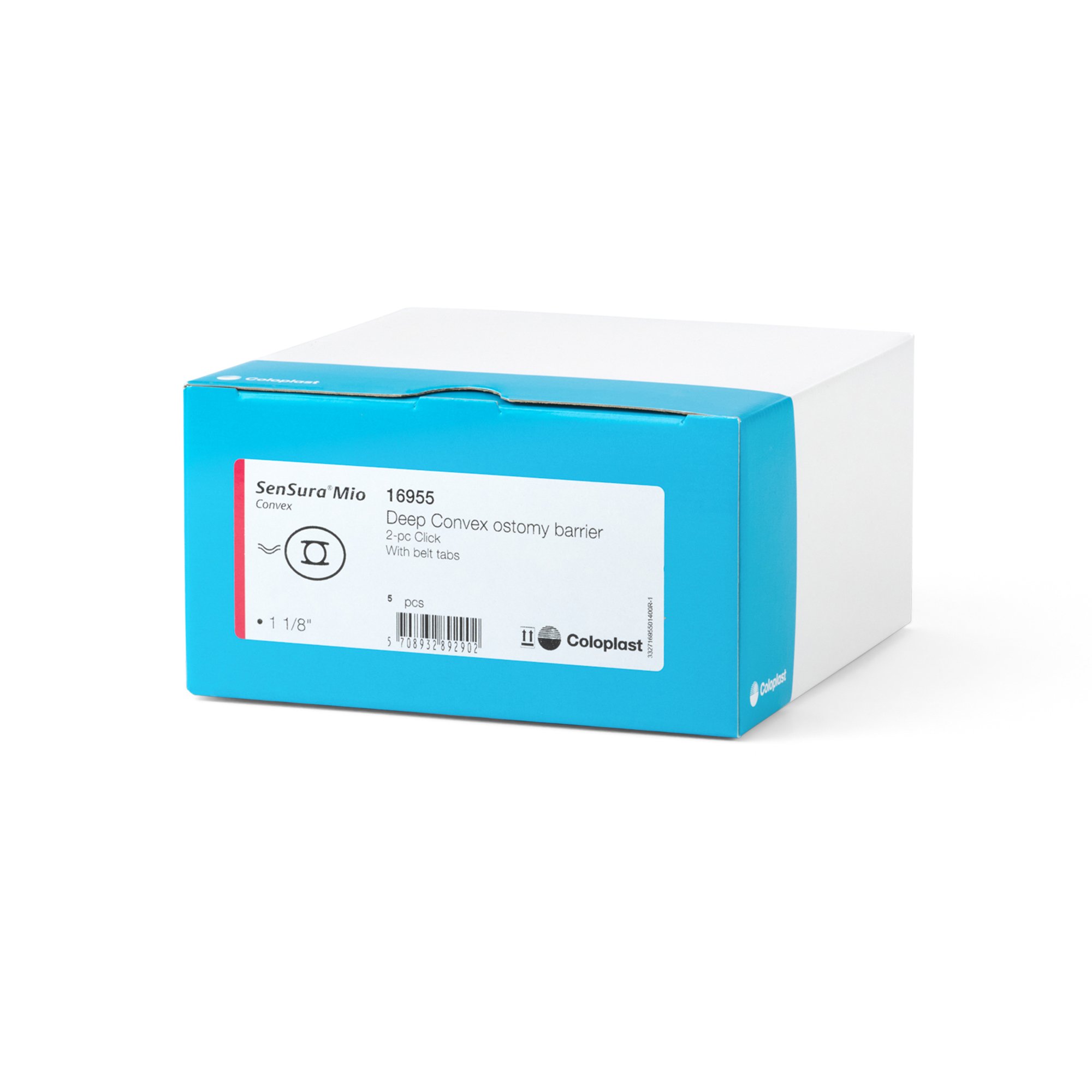 SenSura Mio Click Convex Deep Ostomy Barrier, 28 mm Stoma, Red Match MK 1006240