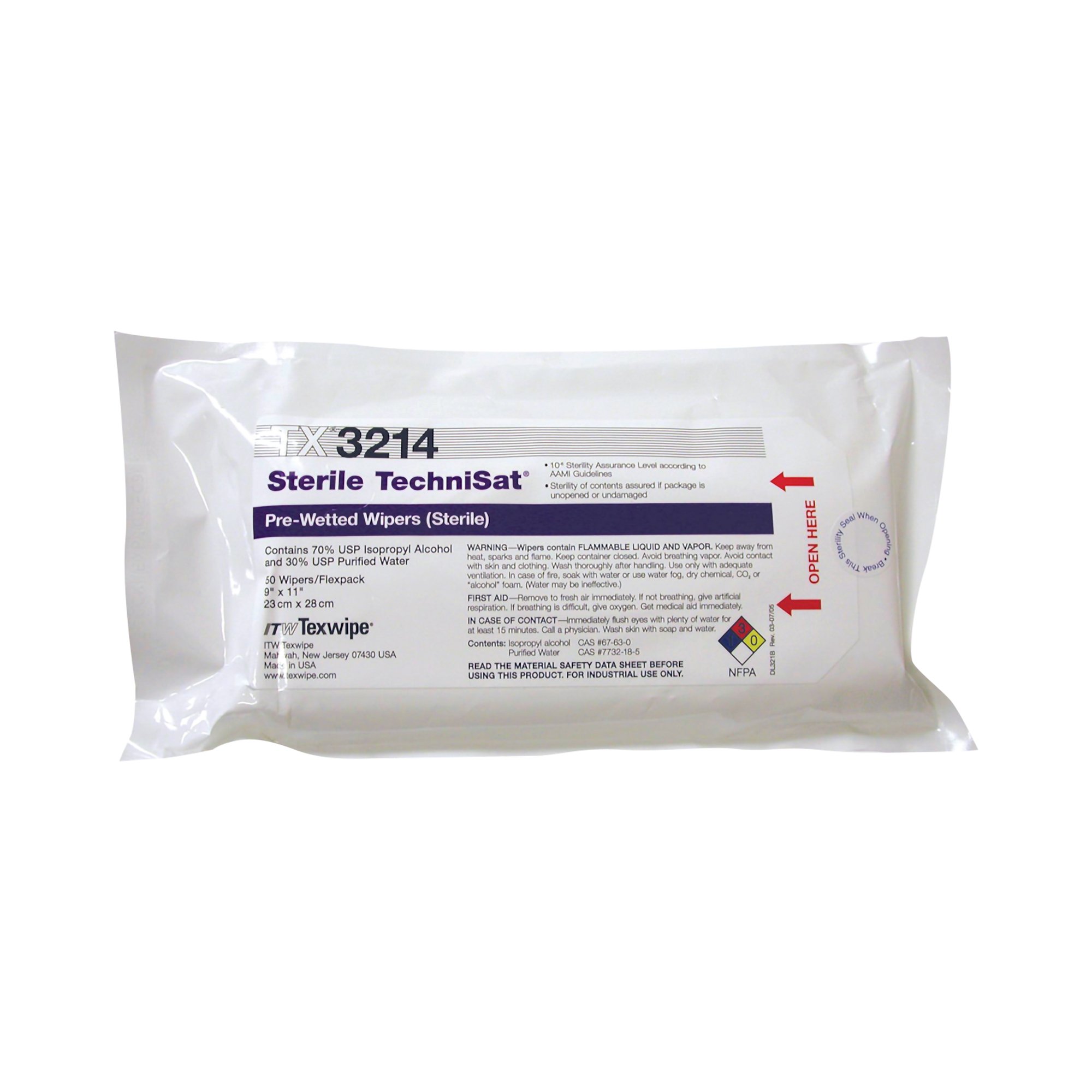 TechniSat Pre-Saturated Nonwoven Cleanroom Wipes MK 1137902