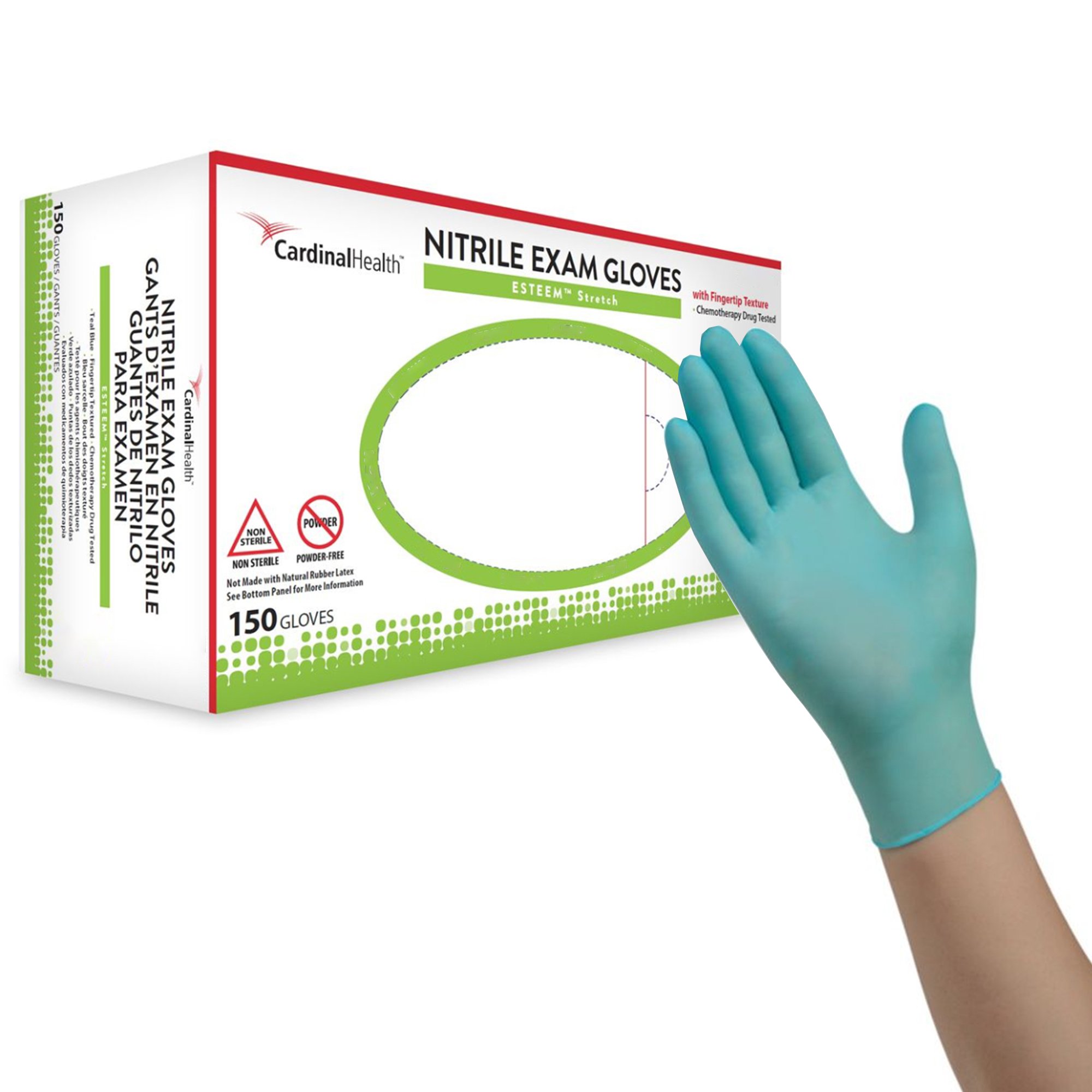 Esteem Stretch Nitrile Exam Glove, Large, Teal MK 785244