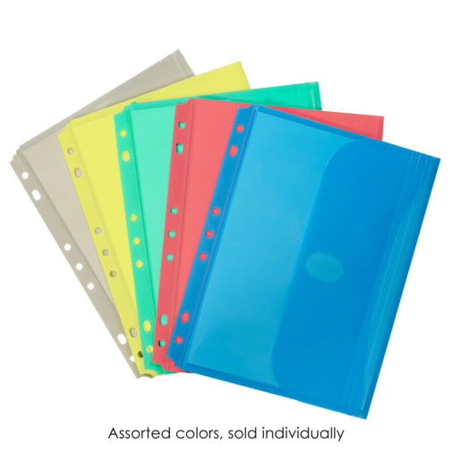 Mini Binder Pocket with Gusset (Assorted colors) 5 1/2" x 8 1/2"