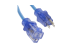 25Ft 14/3 SJTW Blue Power Extension Cord Lighted Clear Blue Plug