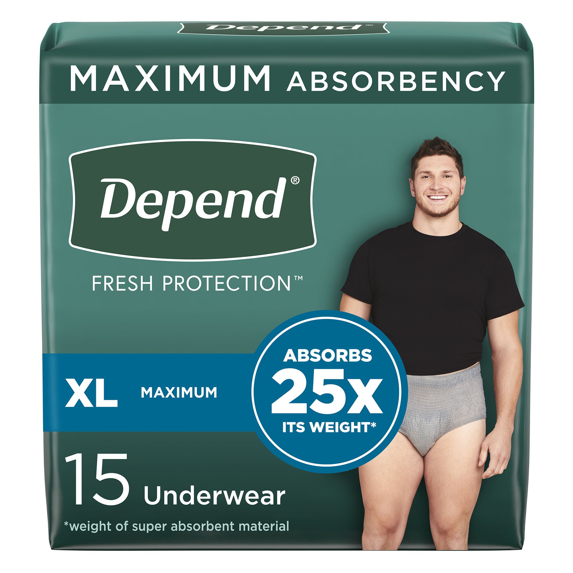 Depend Fresh Protection Men's Maximum Absorbency Underwear, X-Large MK 1090313