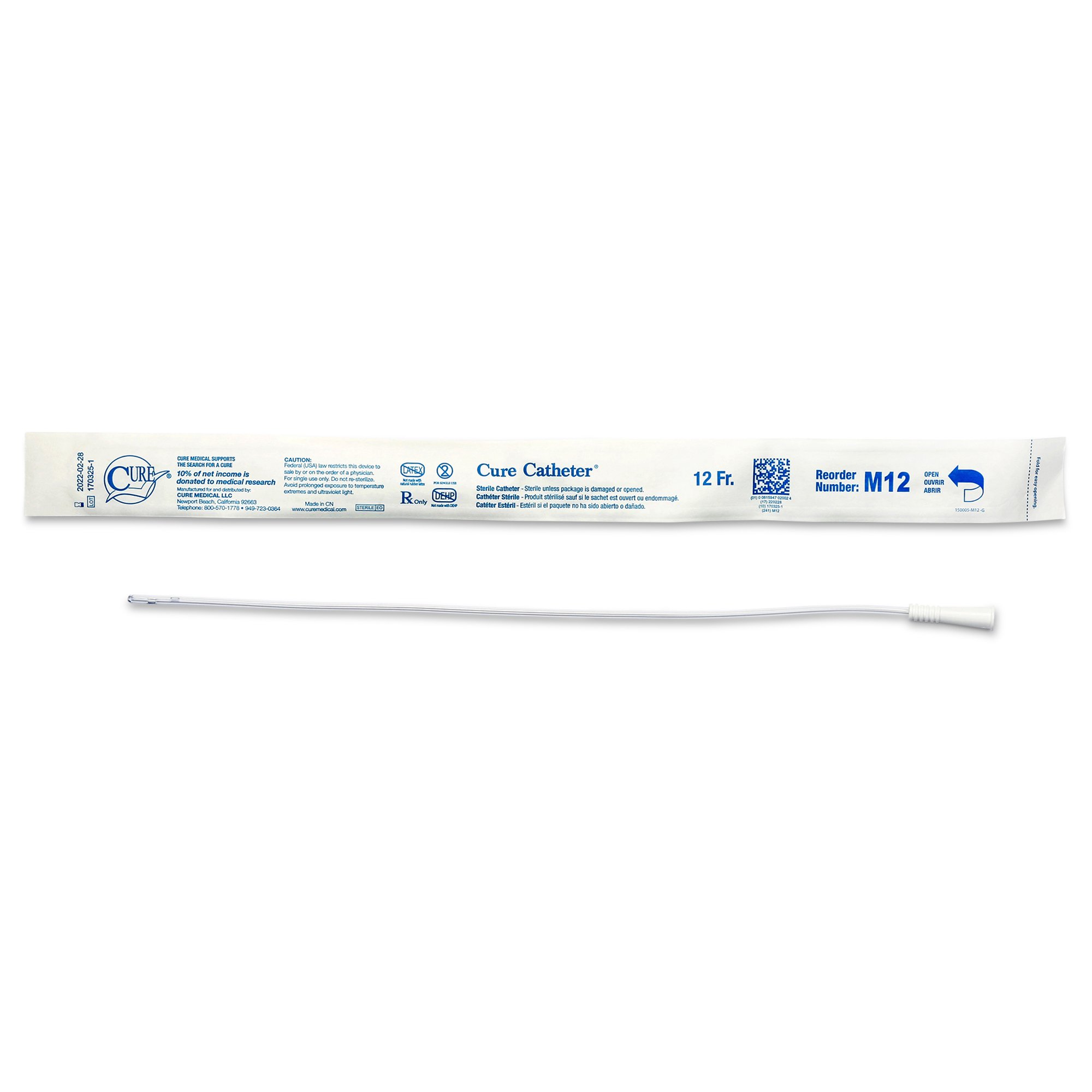 Cure Catheter Male Intermittent Catheter, 12 Fr., Straight MK 701368