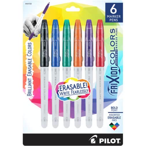 Frixion Colors Bold Point  Erasable Marker Pens-Black/Blue/Green/Orange/Purple/Red