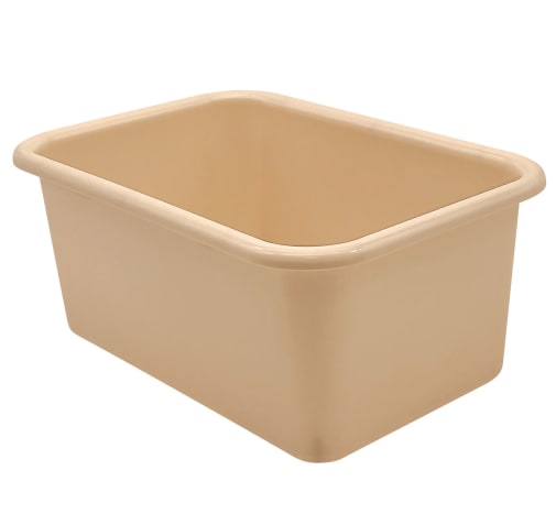 Light Brown Small Plastic Storage Bin