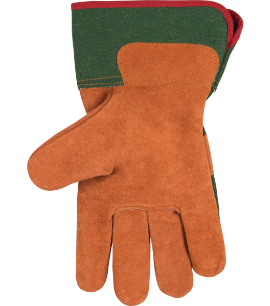 Lined Russet Suede Cowhide Palm with Safety Cuff, Green, large