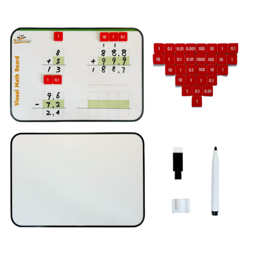 Dry Erase Addition and Subtraction Math White Board with Magnetic Math Tiles