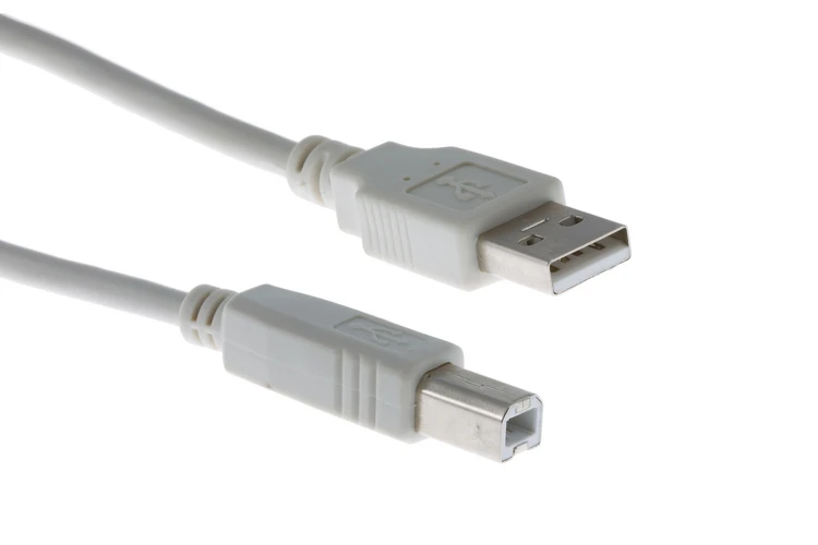 USB 2.0 A to B Cable, Beige, 6ft