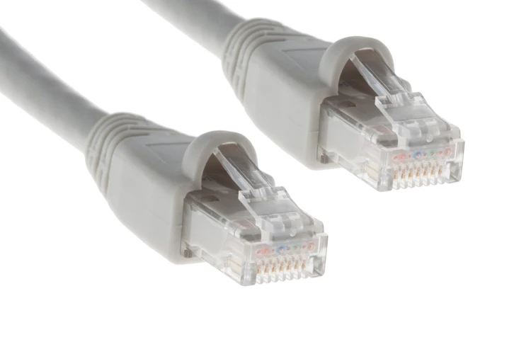 Cat6A Ethernet Patch Cable, Half-moon Boot, UTP, 1 ft, Gray