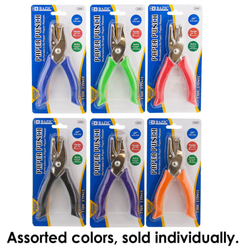 Hole Punch - Premium Single-Hole Paper Punch with Cushion Grip