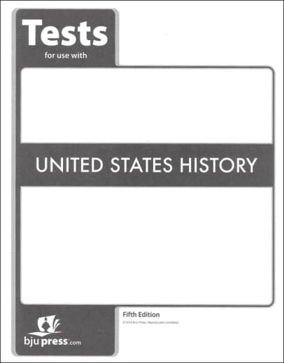 BJU Press United States History Tests 5th Edition