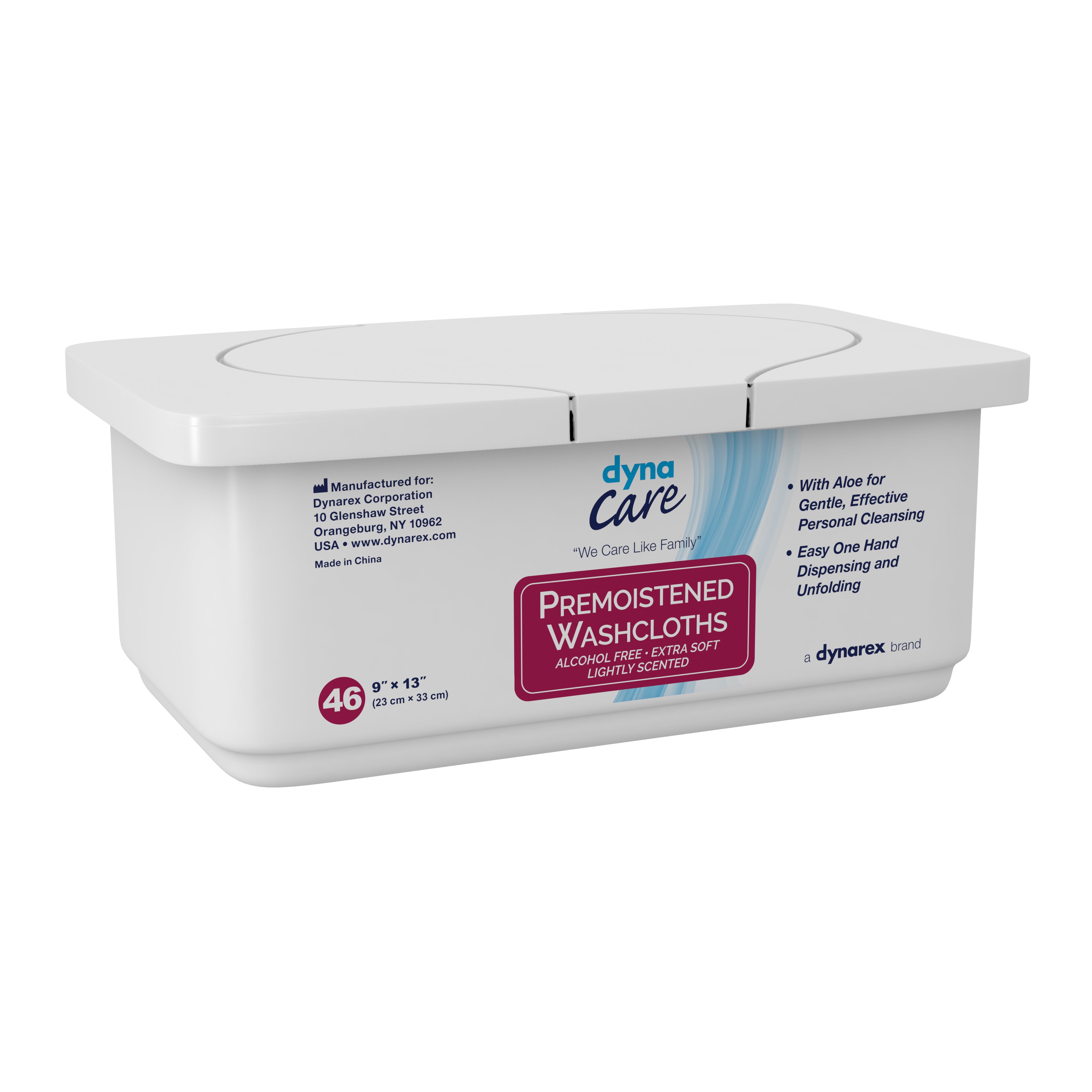 Dynarex Personal Cleansing Wipes, Aloe/Lanolin Scented, Tub MK 738835