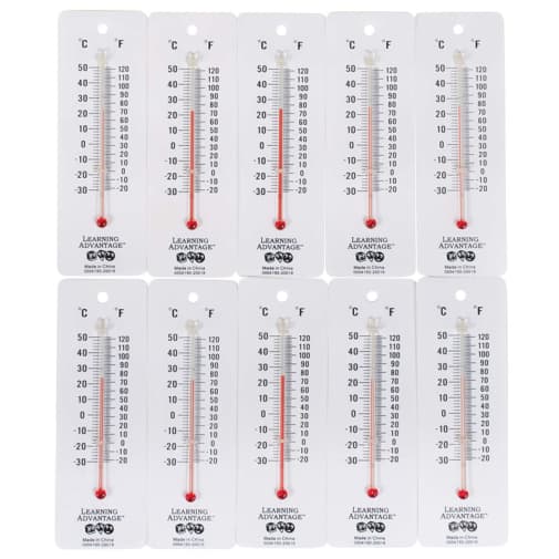 Learning Resources Student Thermometers Fahr/Celcius set of 10