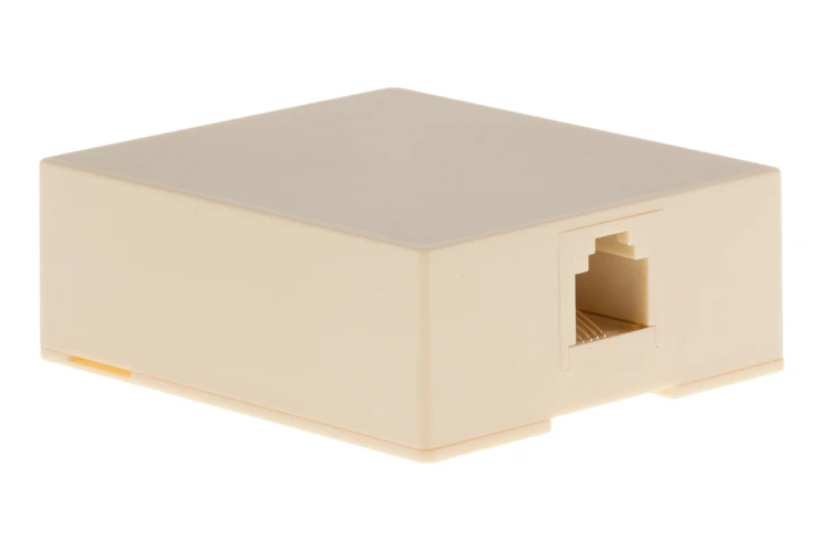 RJ11 Single Port Surface Mount Jack Ivory