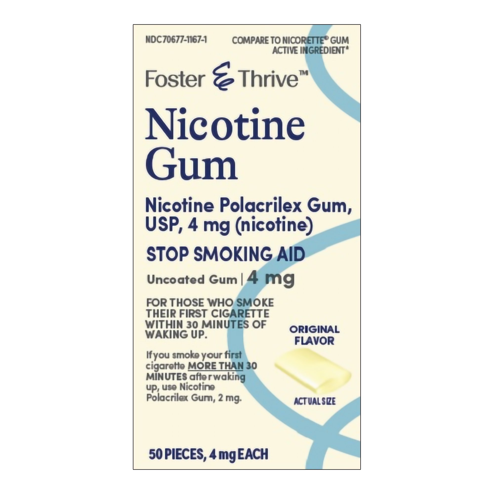 Foster & Thrive Nicotine Polacrilex 4 mg (Nicotine) Gum, Original Flavor MK 1239886