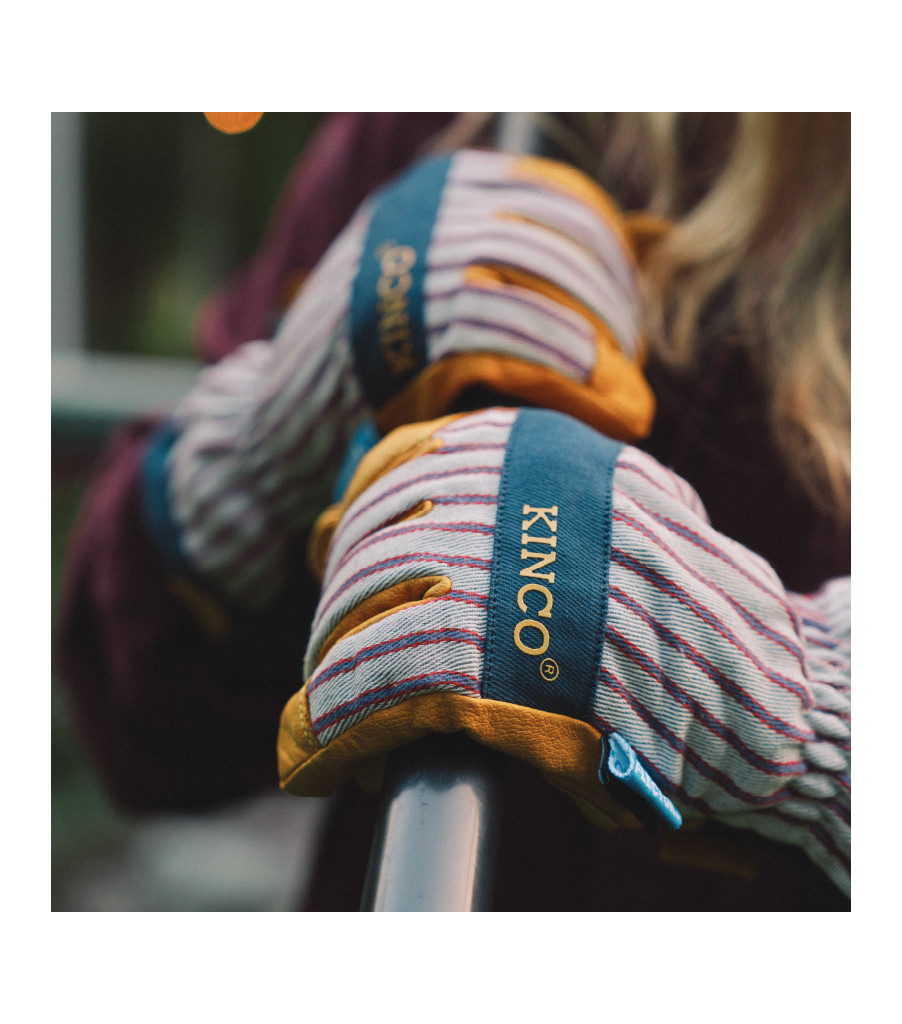 50th Anniversary HydroFlector&trade; Lined Waterproof Premium Grain Buffalo Palm Ski Glove with Gauntlet Cuff, Striped, large image number 3