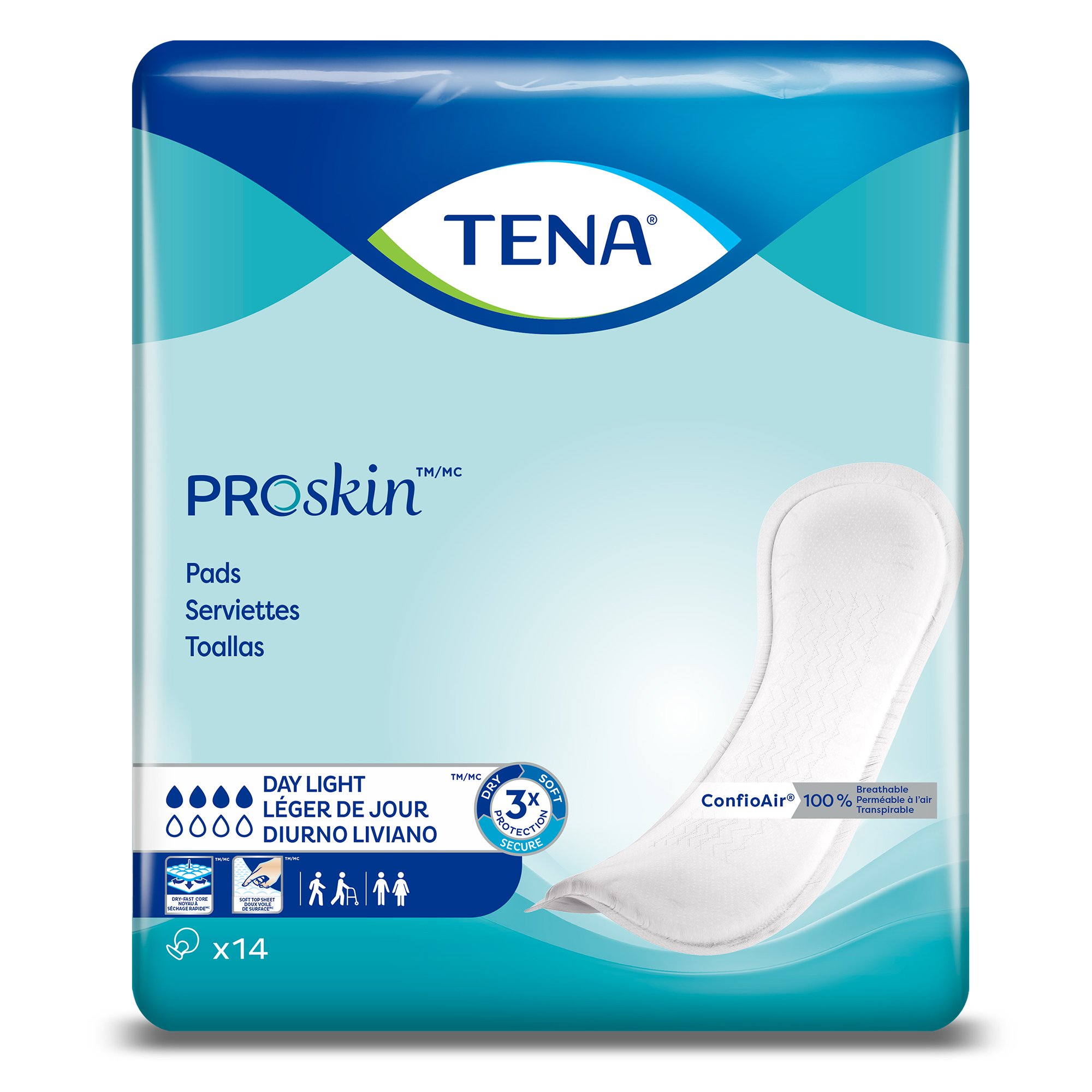 Tena ProSkin Day Light Bladder Control Pads, Moderate Absorbency, 13 Inches MK 1043727