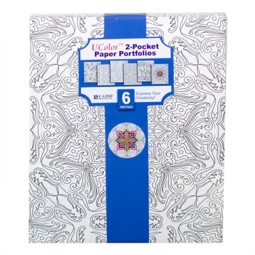 Ucolor Two-Pocket Paper Folders - 6 Adult Designs