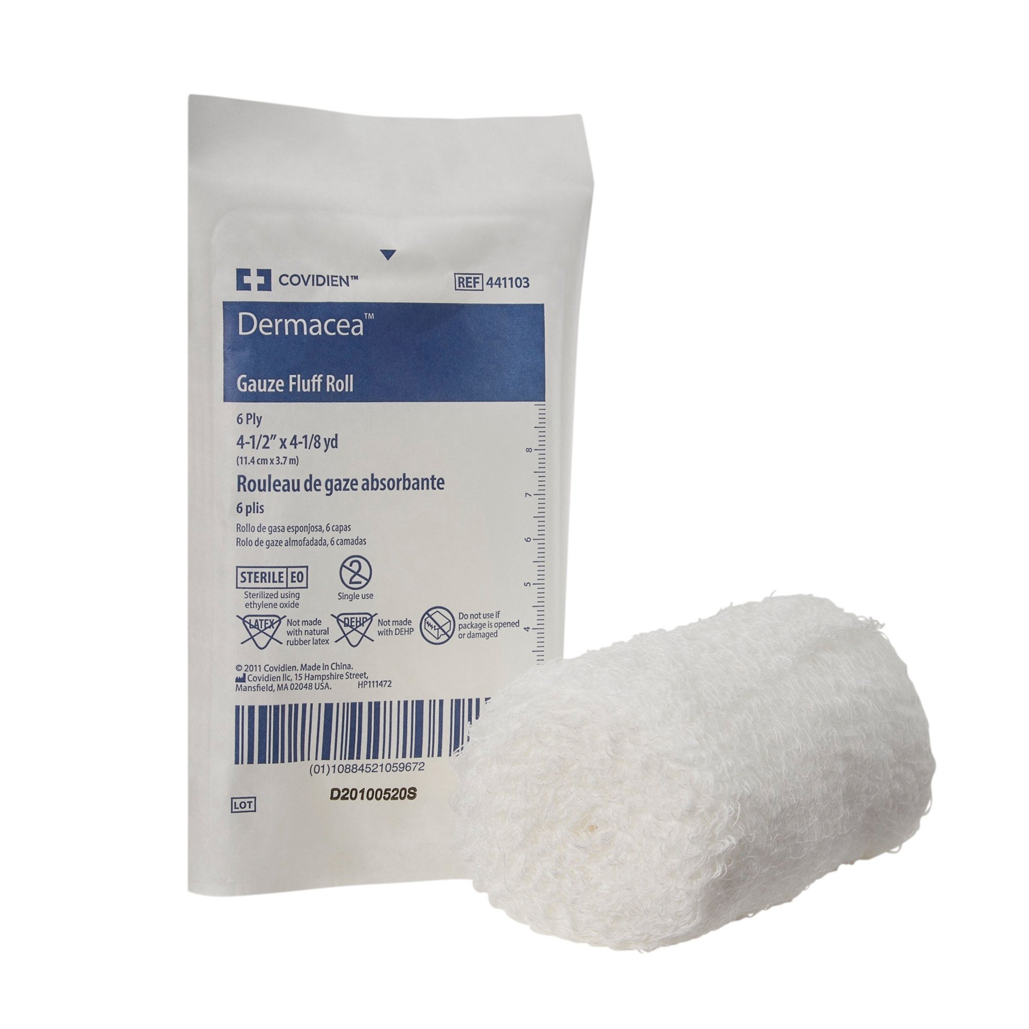 Dermacea Sterile Fluff Bandage Roll, 3-2/5 Inch x 3-1/2 Yard, 6-Ply MK 516650