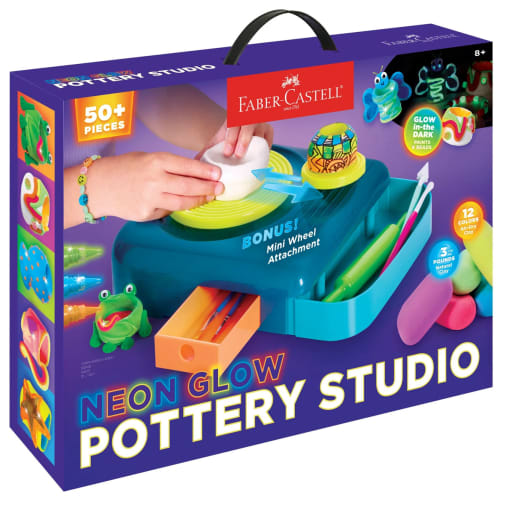 Neon Glow Pottery Studio