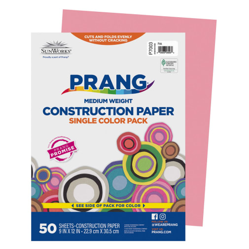 SunWorks Construction Paper Pink 9"x12"