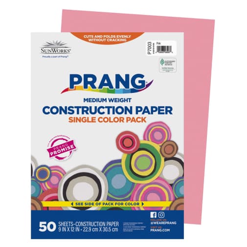 SunWorks Construction Paper Pink 9"x12"