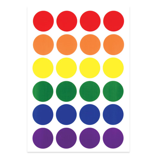 Colored 1" Circle Stickers (3 Sheets)