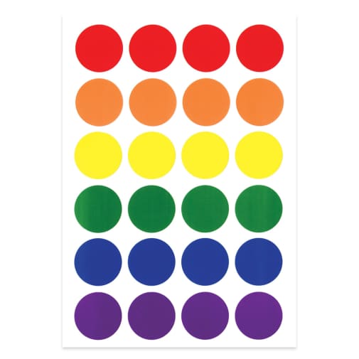 Colored 1" Circle Stickers (3 Sheets)