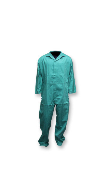 Coveralls: 9 oz. Green FR Cotton, , large
