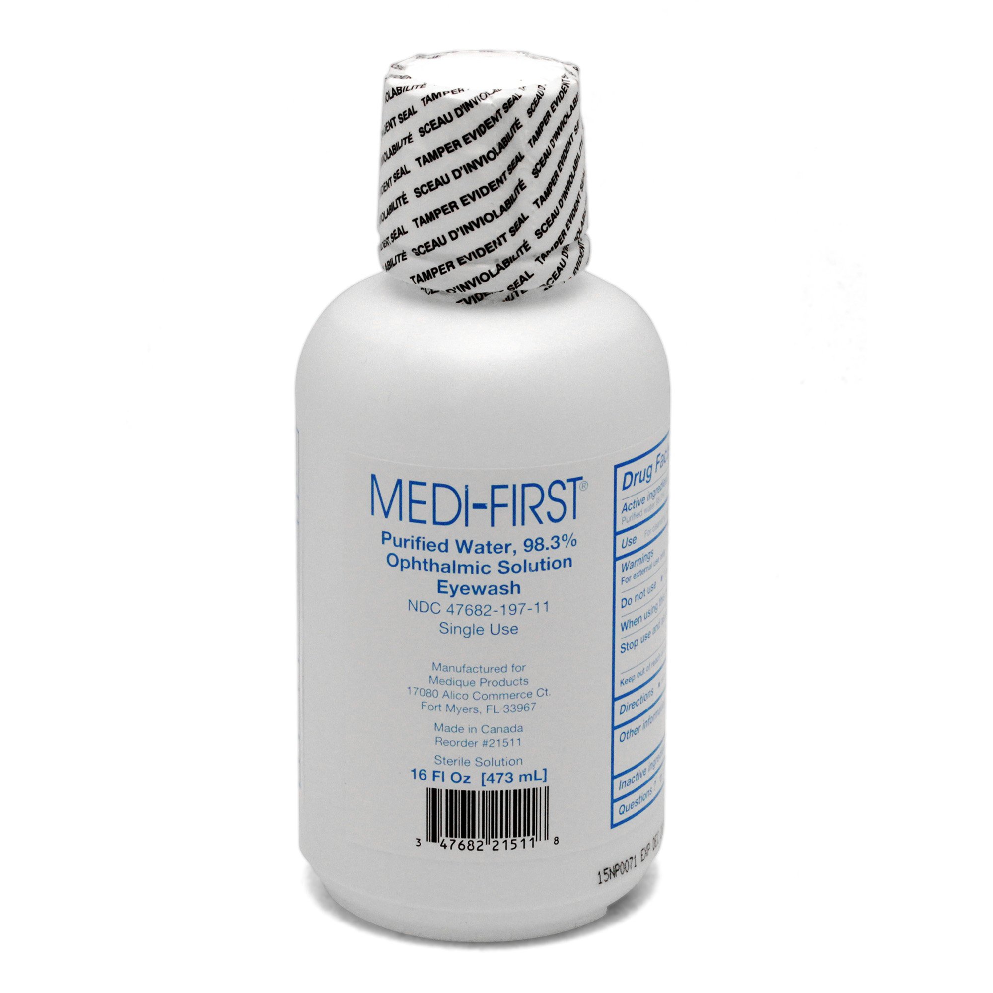 Medi-First Ophthalmic Solution Eyewash, 16-ounce Bottle MK 853625