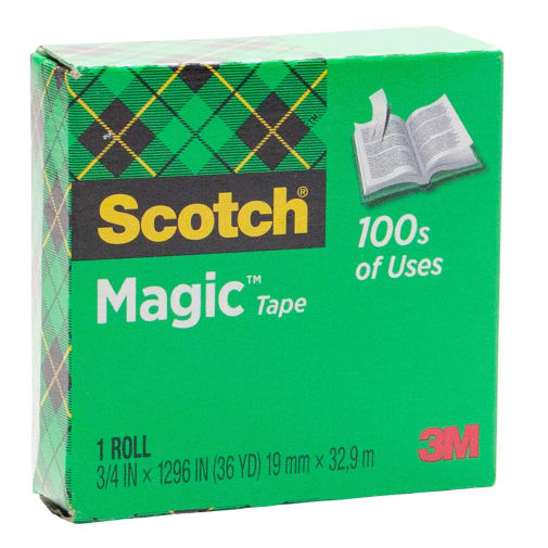 Scotch Magic Tape .75 x 36 yards 1 inch core