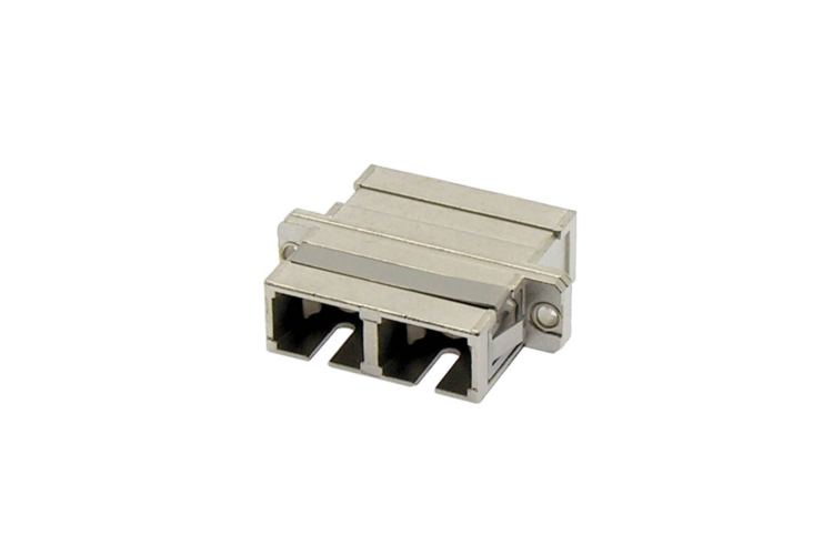 Fiber Adapter, SC/UPC Duplex Multimode, With Flange, Metal