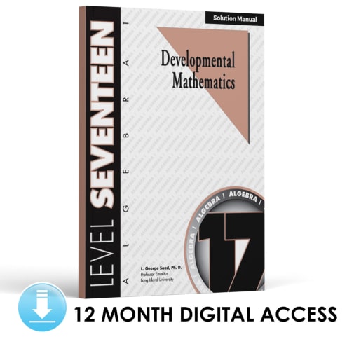 Developmental Math: Level 17 Solution Manual | Algebra 1: Signed Numbers (12 Month Access)