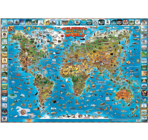 Children's Map of the World with New "Find then Answer" Feature