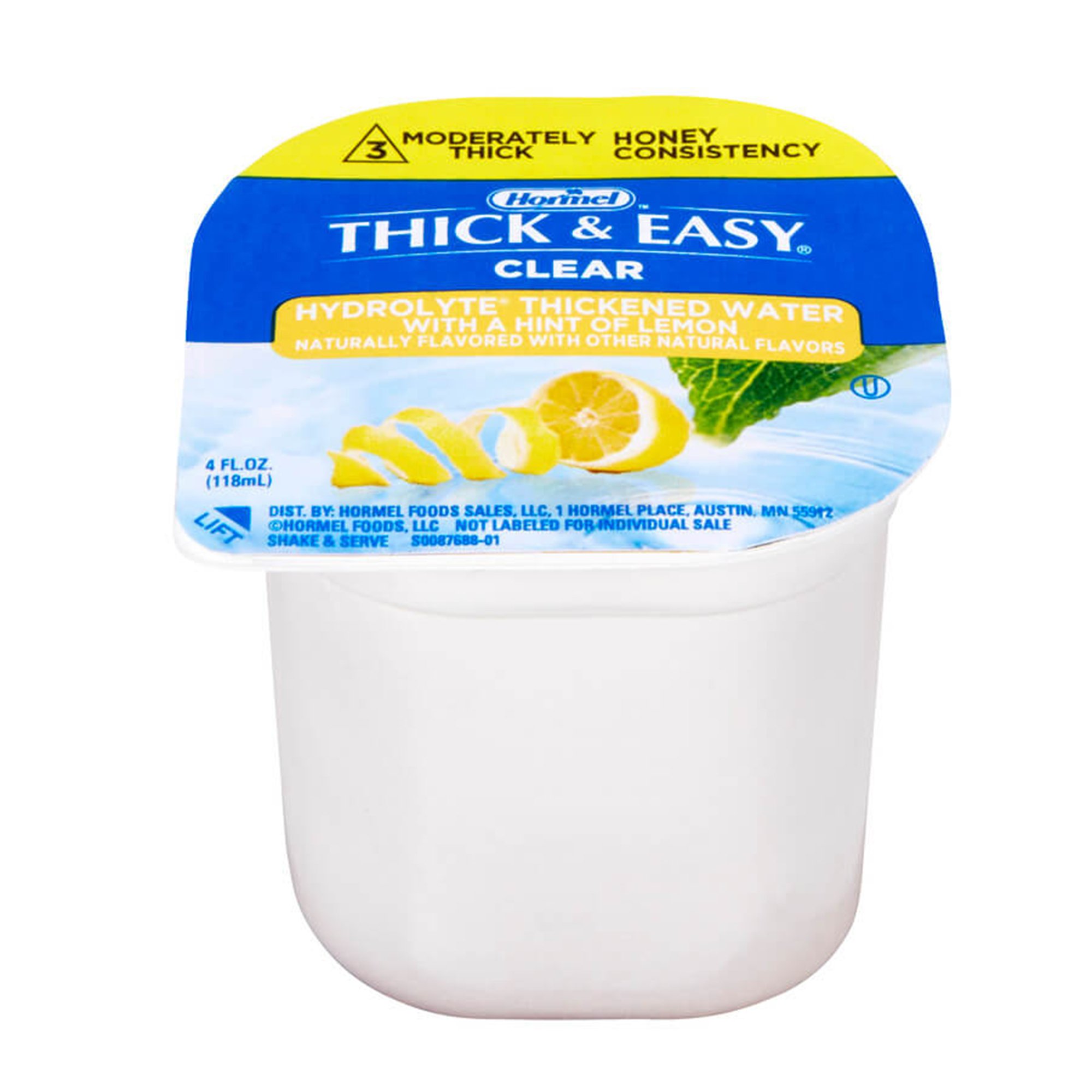 Thick & Easy Hydrolyte Honey Consistency Lemon Thickened Water, 4-ounce Cup MK 584161