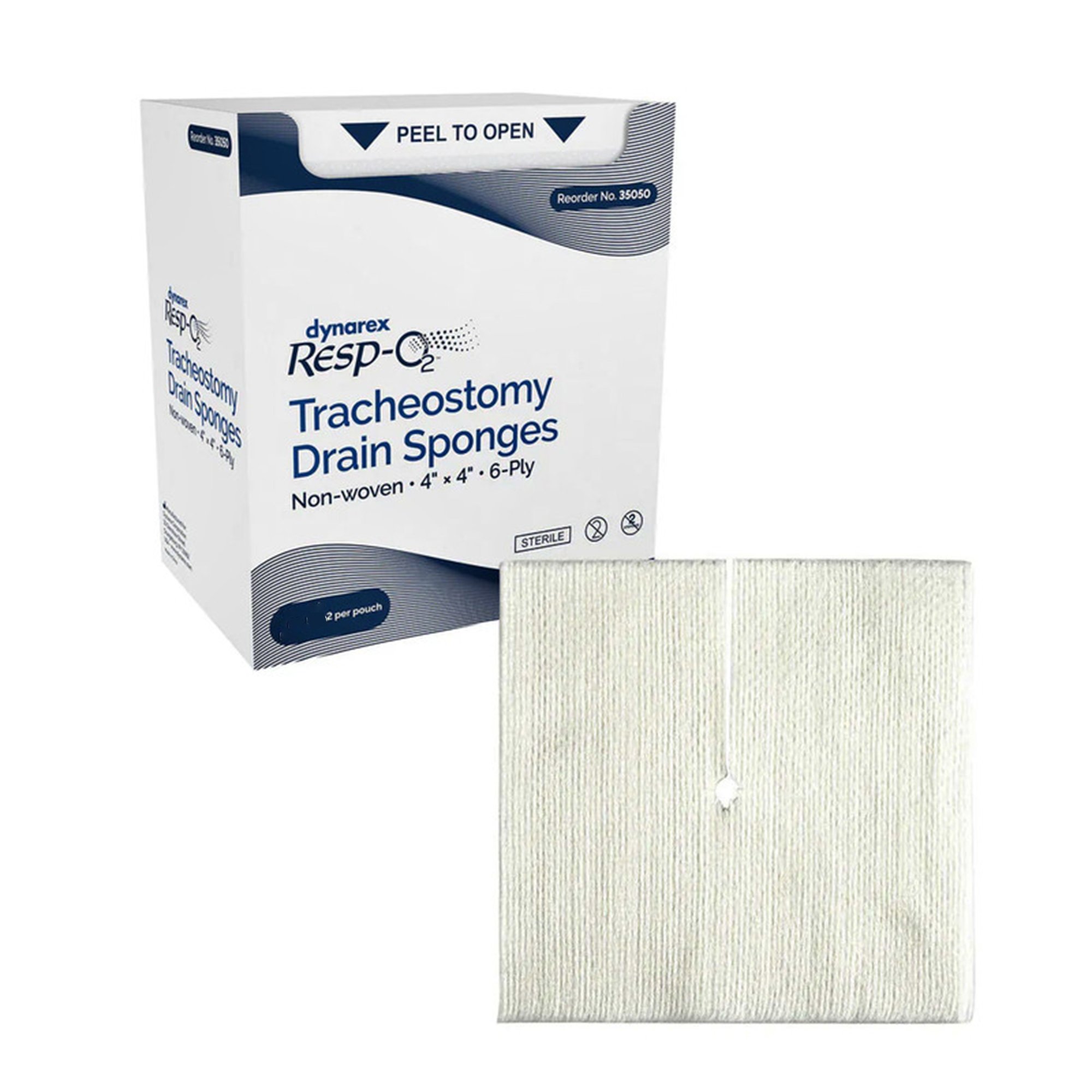 Dynarex Resp-O2 Drain Sponge, 4 x 4 Inch MK 1208402