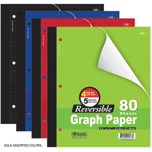 Reversible Quad Ruled Wireless Notebook (8.5" x 11") - 80 Sheets