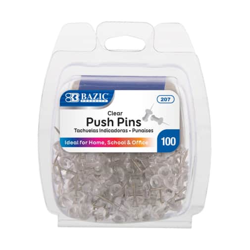 Push Pins (100-Pack) - Transparent/Clear