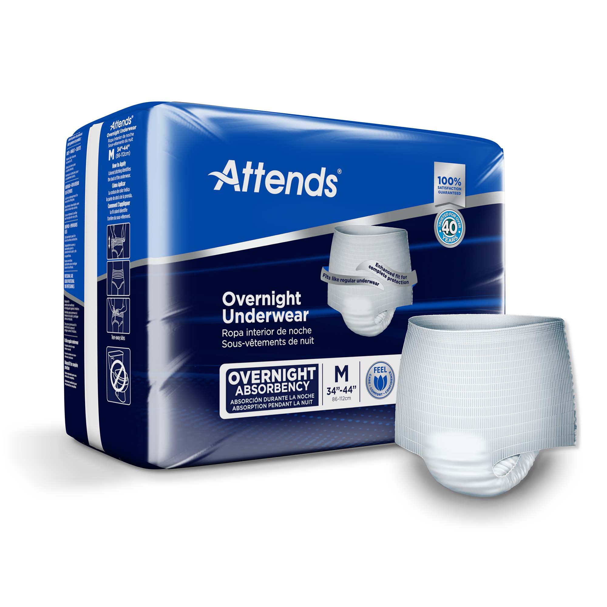 Attends Overnight Underwear with Extended Wear Protection, Medium MK 830766