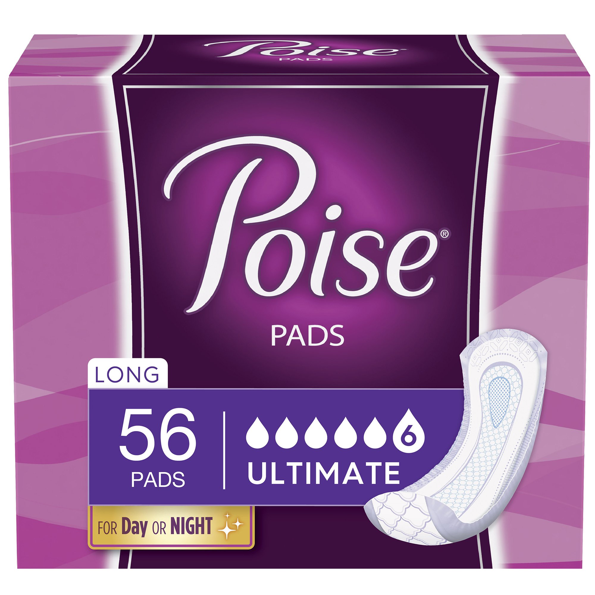 Poise Ultimate Day and Night Bladder Control Pad, Long Length MK 1160329