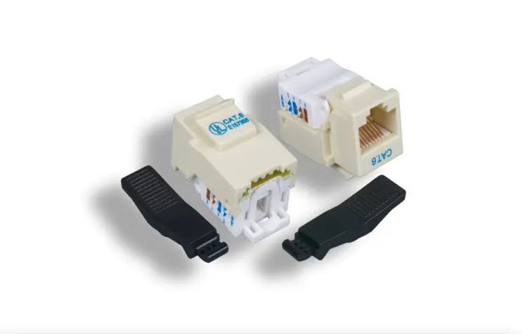 Cat6 Tool Less RJ45 Keystone Jack, Ivory