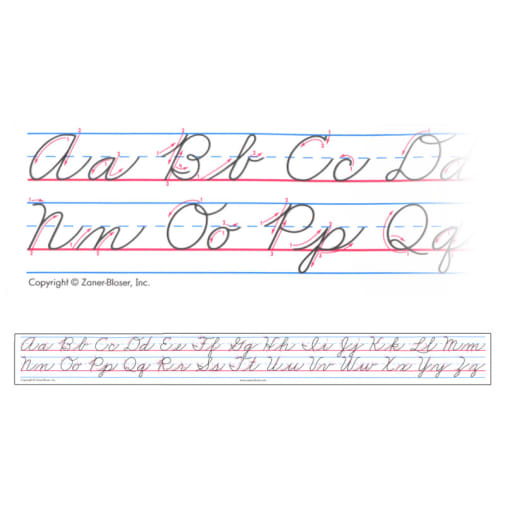 Zaner-Bloser Adhesive Desk Strip Cursive