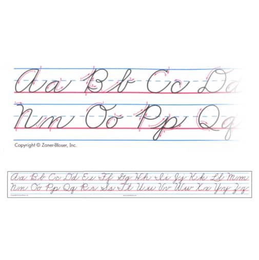 Zaner-Bloser Adhesive Desk Strip Cursive