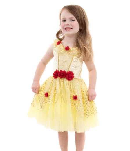 Little Adventures Yellow Beauty Party Dress, Size S (Ages 1-3)