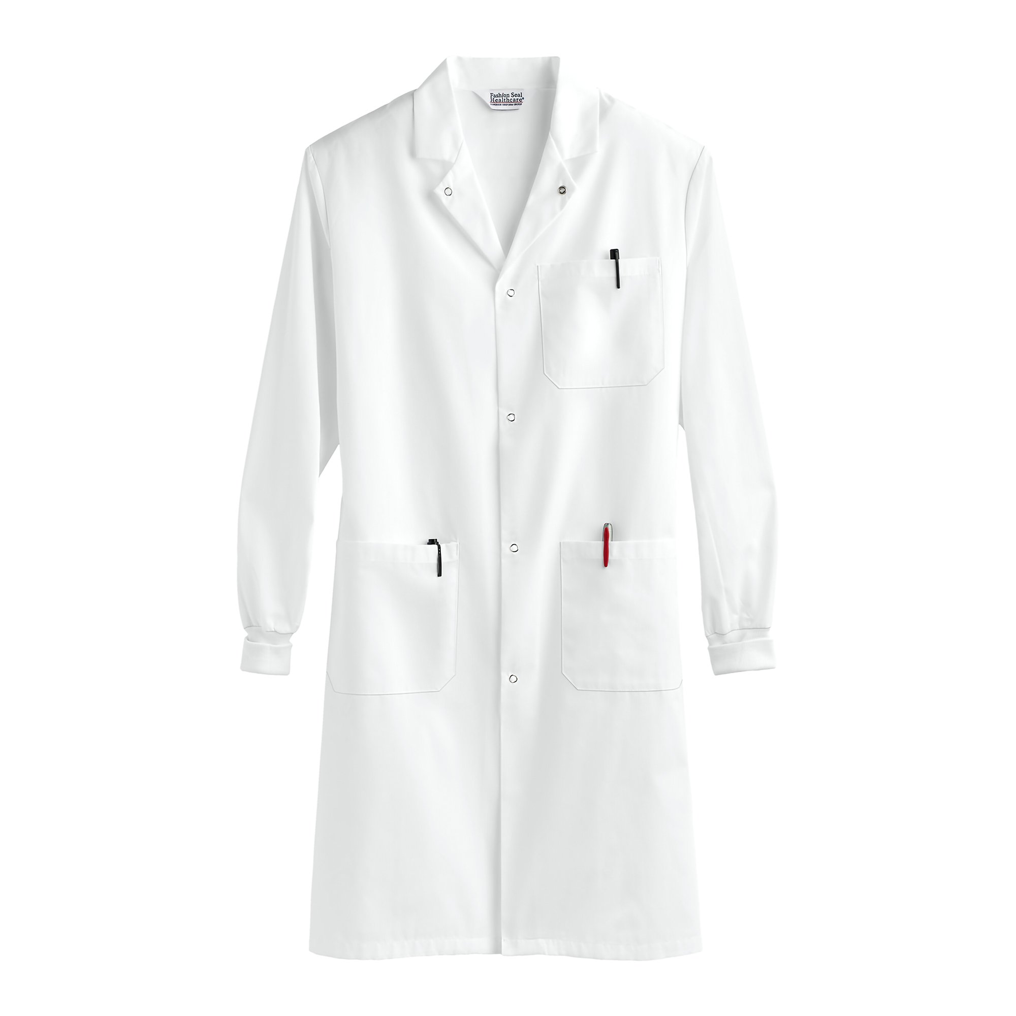 Fashion Seal Healthcare Knit Cuff Lab Coat, Medium, White MK 481348
