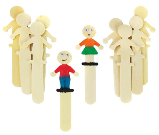 Wooden Sticks - People (set of 10)