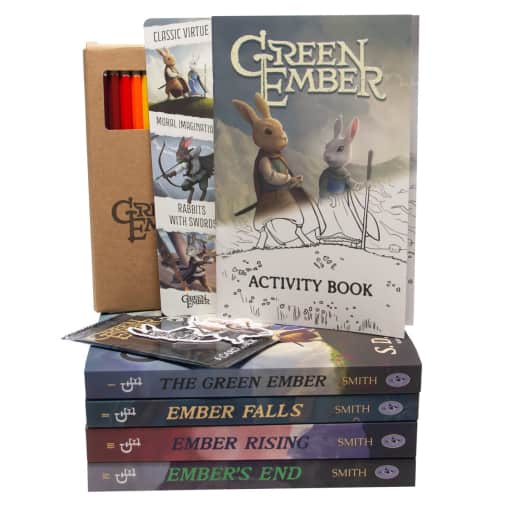 Green Ember 4 Book Set, Activity Book, Colored Pencils, Bookmark, Cards, Stickers